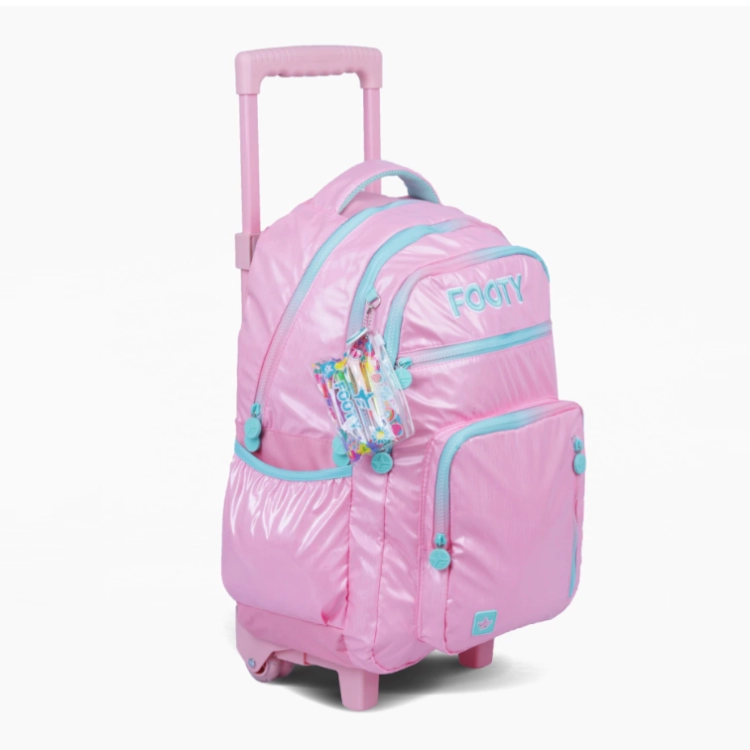 Mochila Escolar Footy 2026 Colorland Rosa 18" con Carro Art.F26311